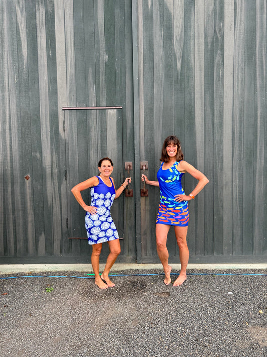 Oysters on Blue Tank Dress