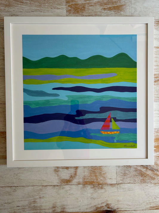 Blue Chip Giclee Framed to 24x24