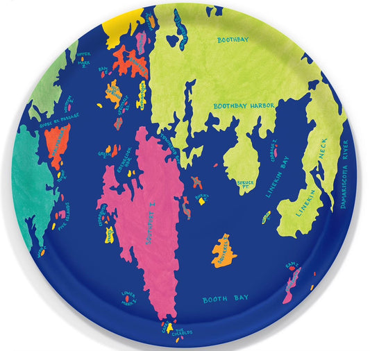 Round Tray: Boothbay Harbor Chart