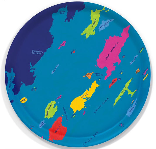 Round Tray: Casco Bay Chart
