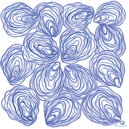 Blue Blue Oysters Flour Sack Towel