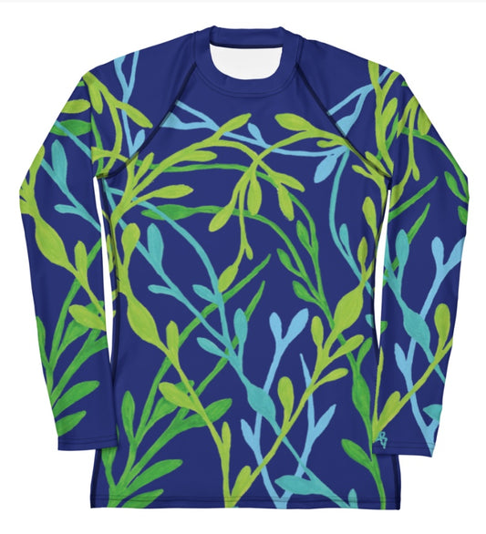 SeaWeed/Ice Blue Lobster Rash Guard Top