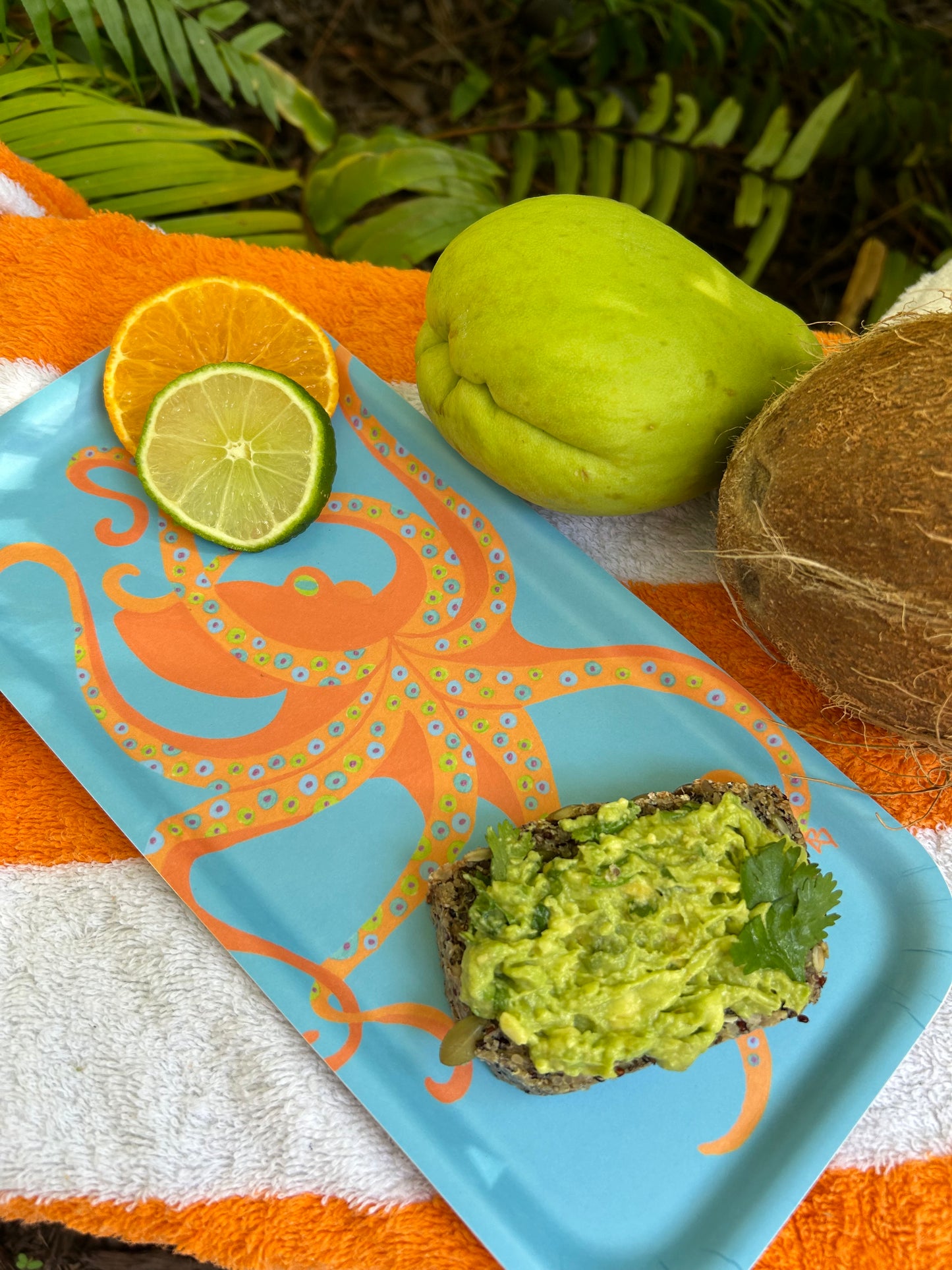 Small Tray: Dancing Octopus on Light Blue