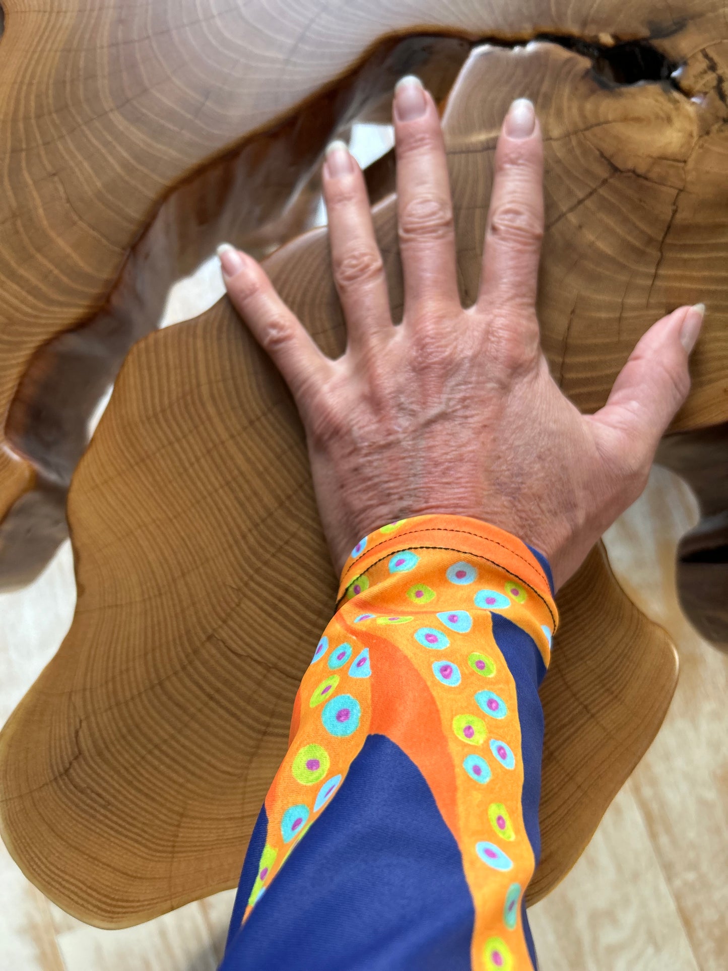 Dancing Octopus on Midnight Rash Guard Top