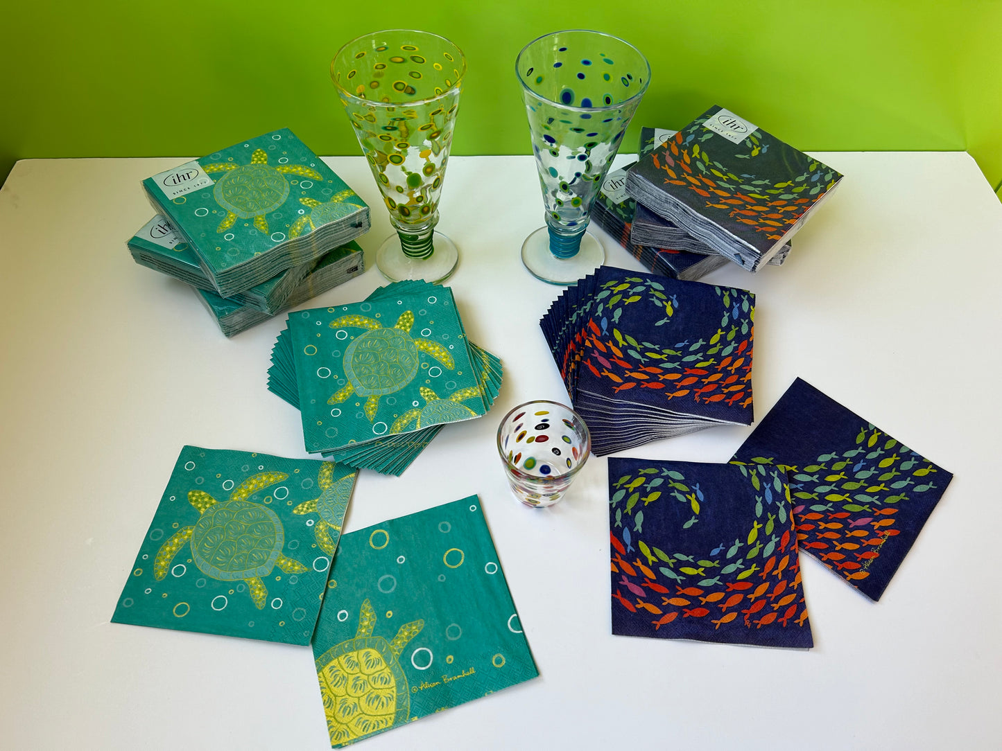 Turtles in Bubbles Coctail Napkin