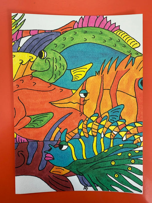 Vintage Festive Fish A9-MBL