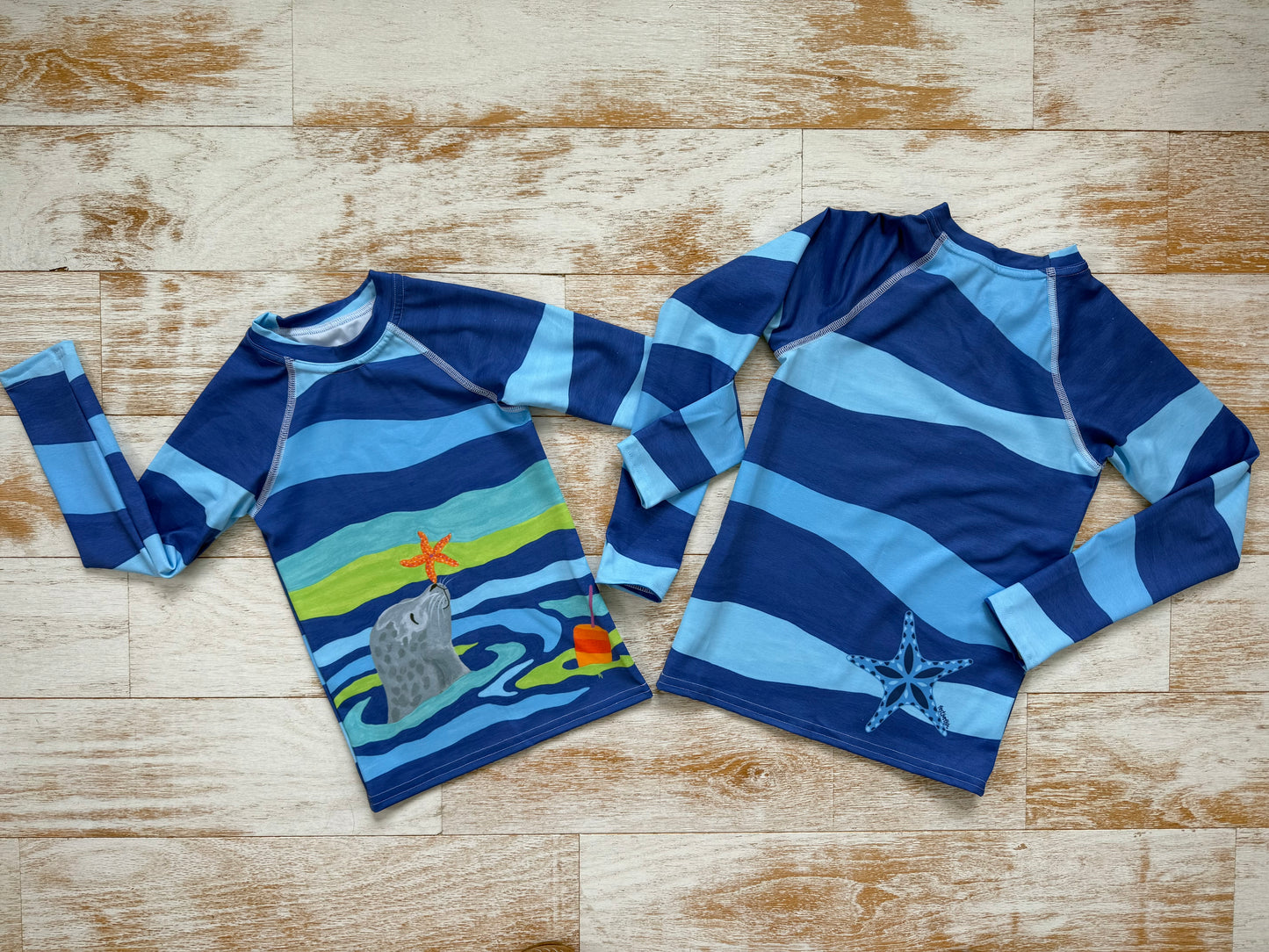 Toddler Seal with StarfishRash Guard Top