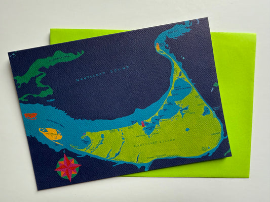 Nantucket Island Chart Card