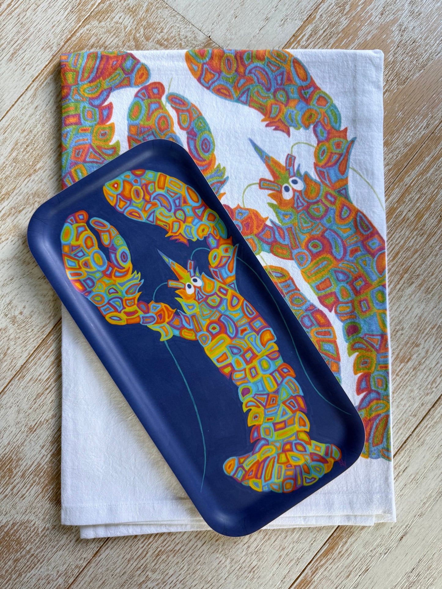 Mosaic Lobsters Flour Sack Towel