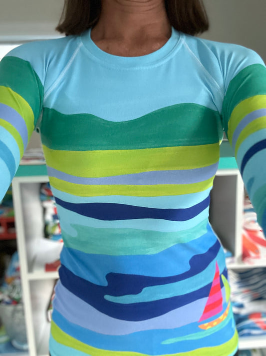 Blue Chip Rash Guard Top