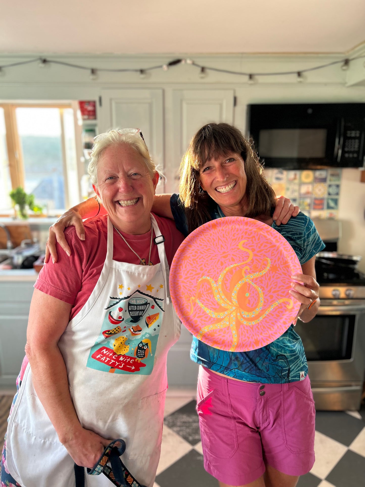 Medium Round Tray: Dancing Octopus on Pink Coral **Limited Edition**