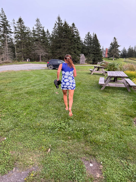 Oysters on Blue Tank Dress