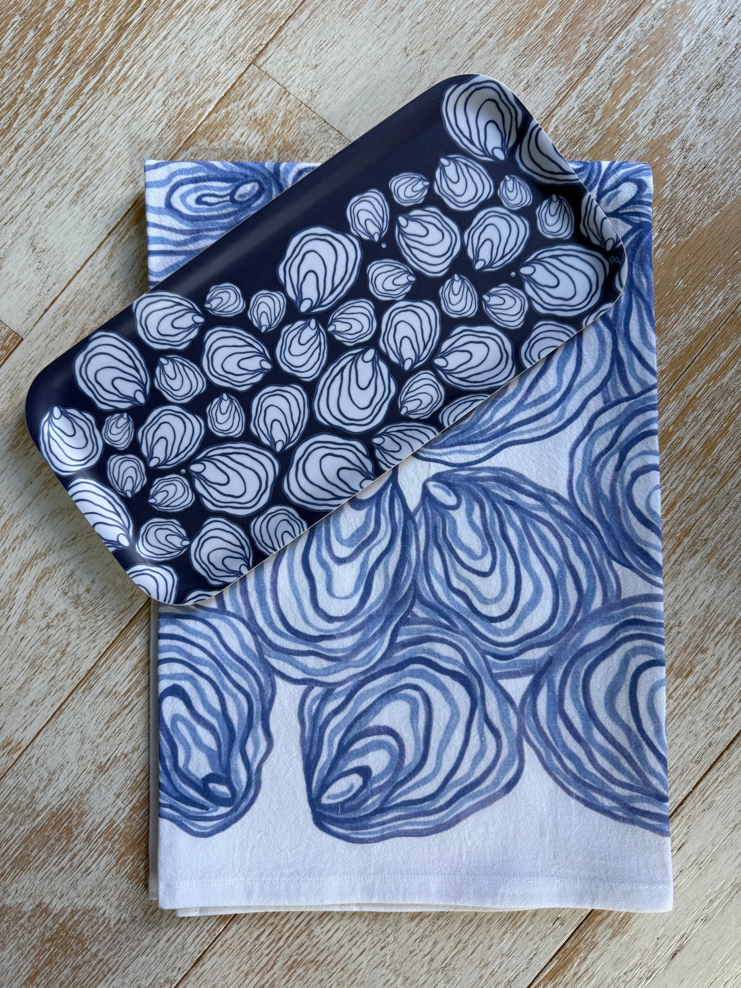 Blue Blue Oysters Flour Sack Towel