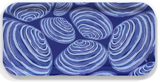 Small Tray: Clams on Blue
