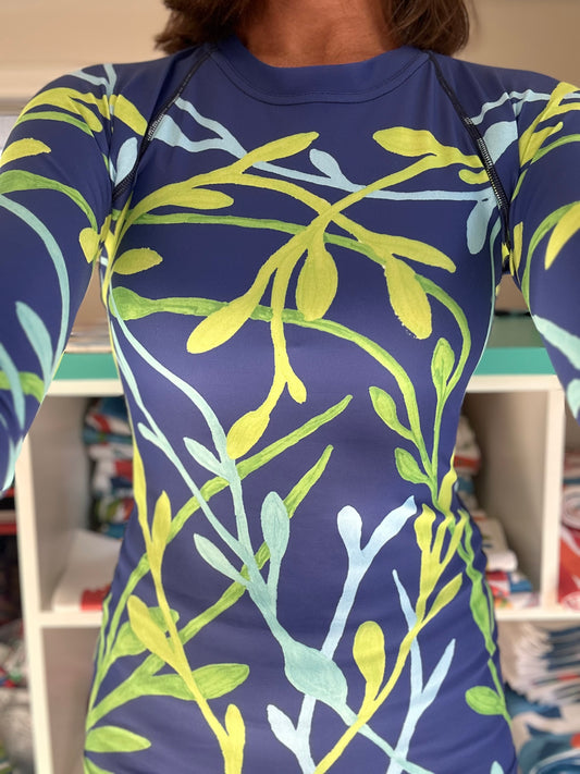 SeaWeed/Ice Blue Lobster Rash Guard Top