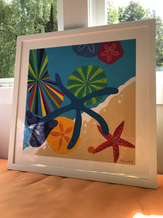 Shells Giclee Framed to 24x24