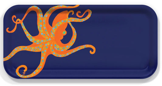 Small Tray: Dancing Octopus on Midnight
