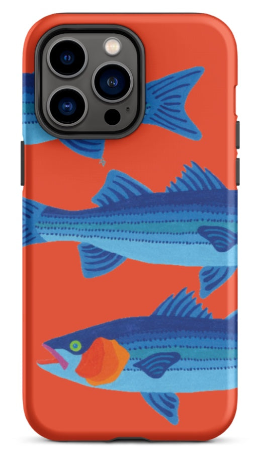 Striper on Coral iPhone Tough Case
