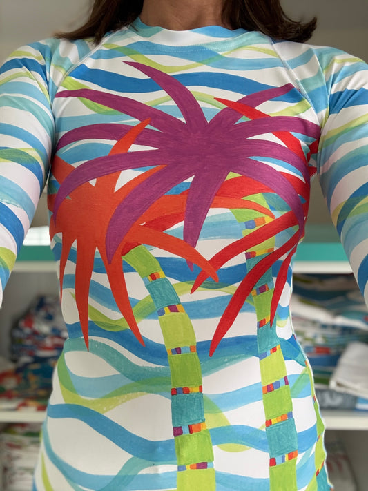 Swaying Palms Rash Guard Top