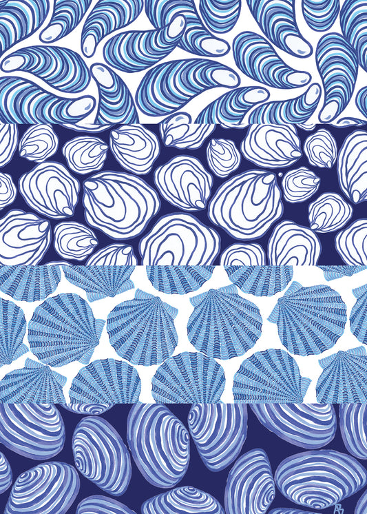 Blue & White Shells Card