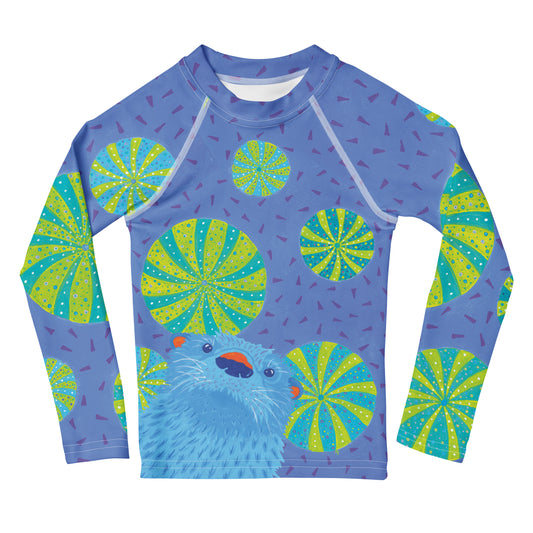 Toddler Blue Otter Rash Guard Top
