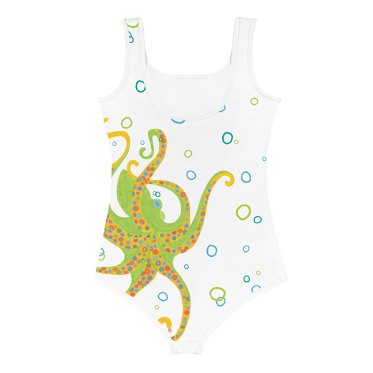 Dancing Octopus in Bubbles Toddler Swim Suit