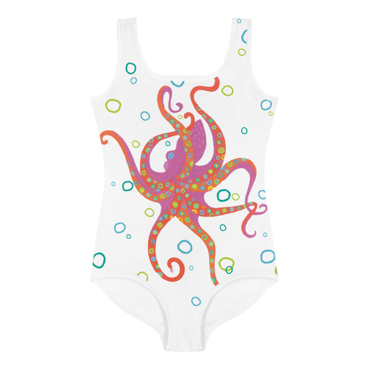Dancing Octopus in Bubbles Toddler Swim Suit