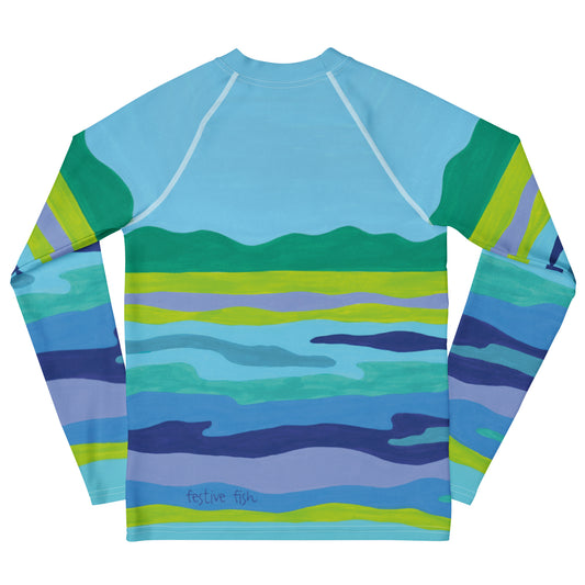 YOUTH Fish Blue Chip Rash Guard Top