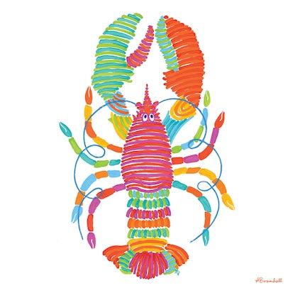 Crazy Happy Lobster Flour Sack Towel