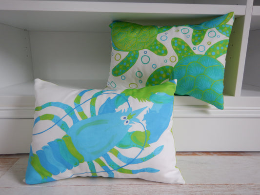Ice Blue Lobster Pillow