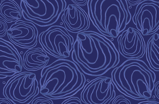 Blue Oysters on Blue Placemat