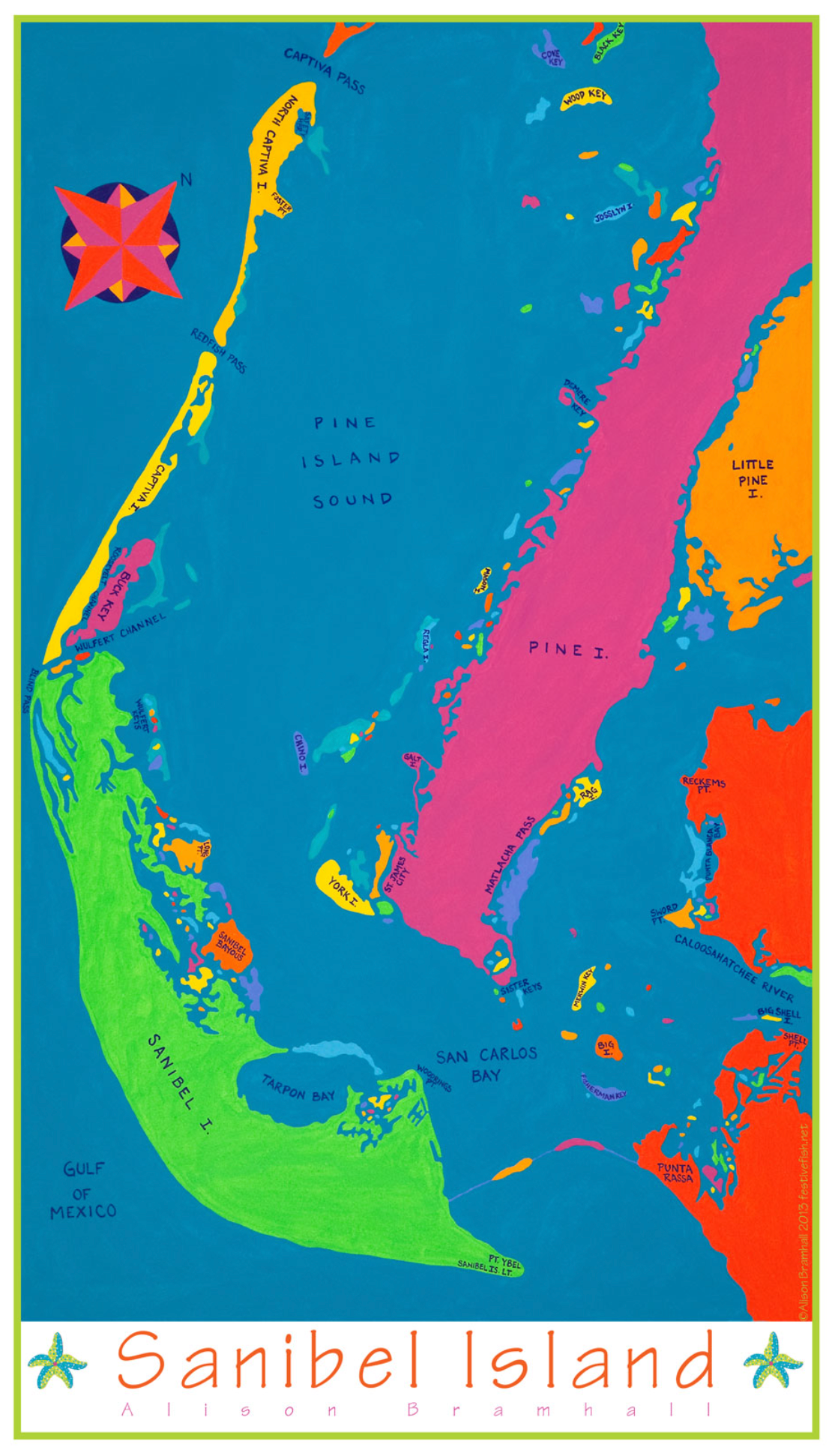 Map and Nautical Charts of Captiva Island, Pine Island Sound, FL