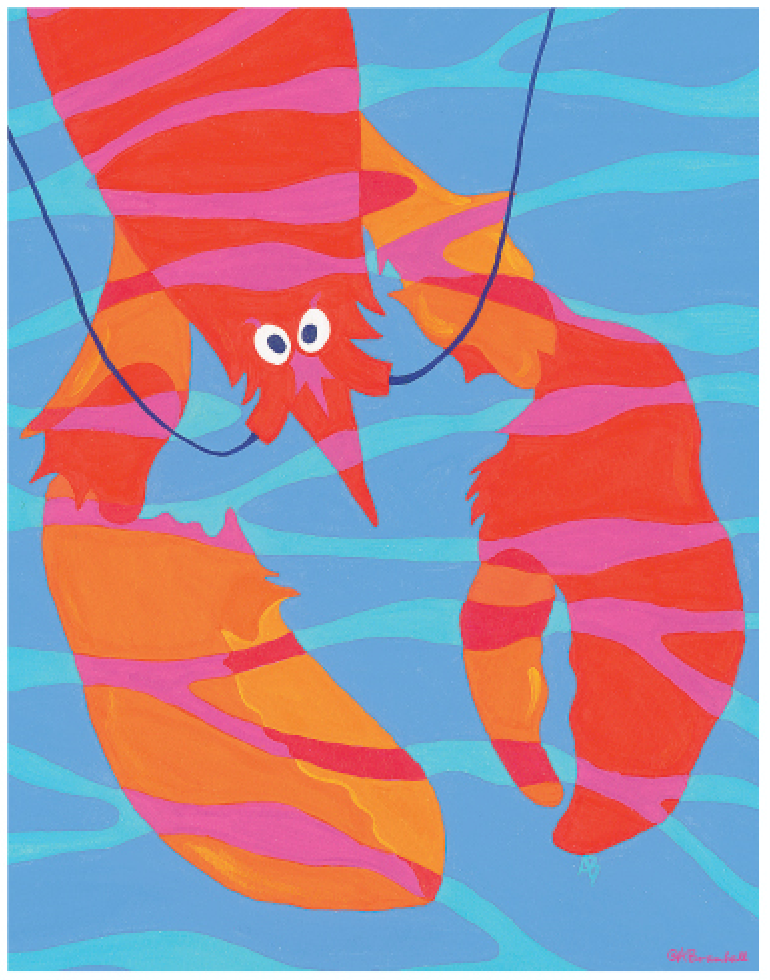 Seaweed Lobster 11x14 Poster Print
