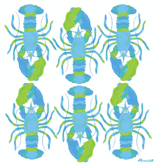 Ice Blue Lobsters Flour Sack Towel