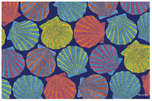 Scallops on Blue Placemat