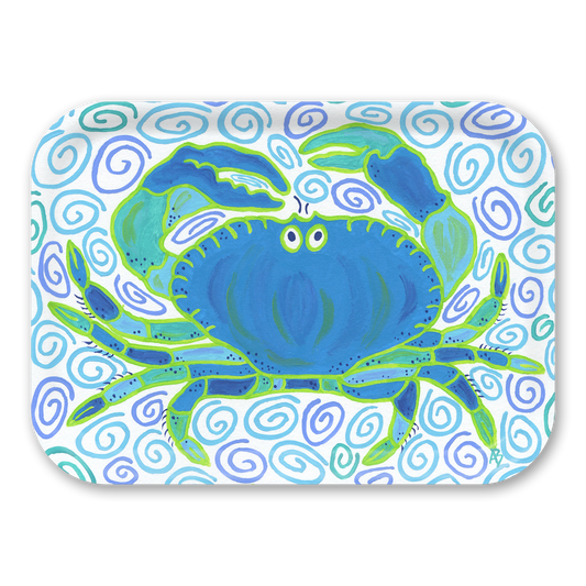 Medium Tray: Blue Crab 'n Swirls