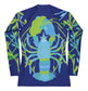 SeaWeed/Ice Blue Lobster Rash Guard Top / Sun Protection Top