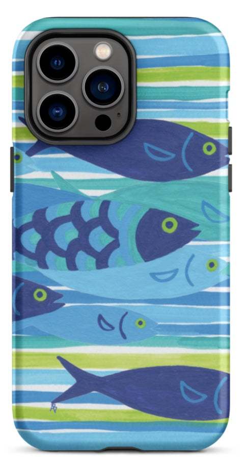 School-o-Fish Blue iPhone Tough Case