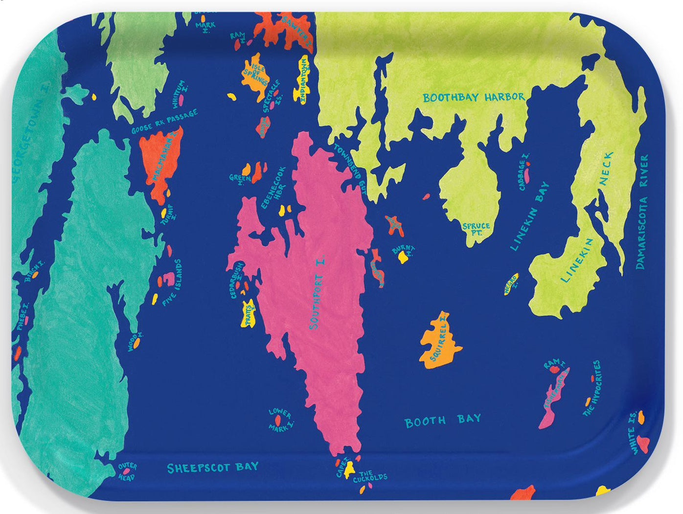 Medium Tray: Boothbay Harbor Chart