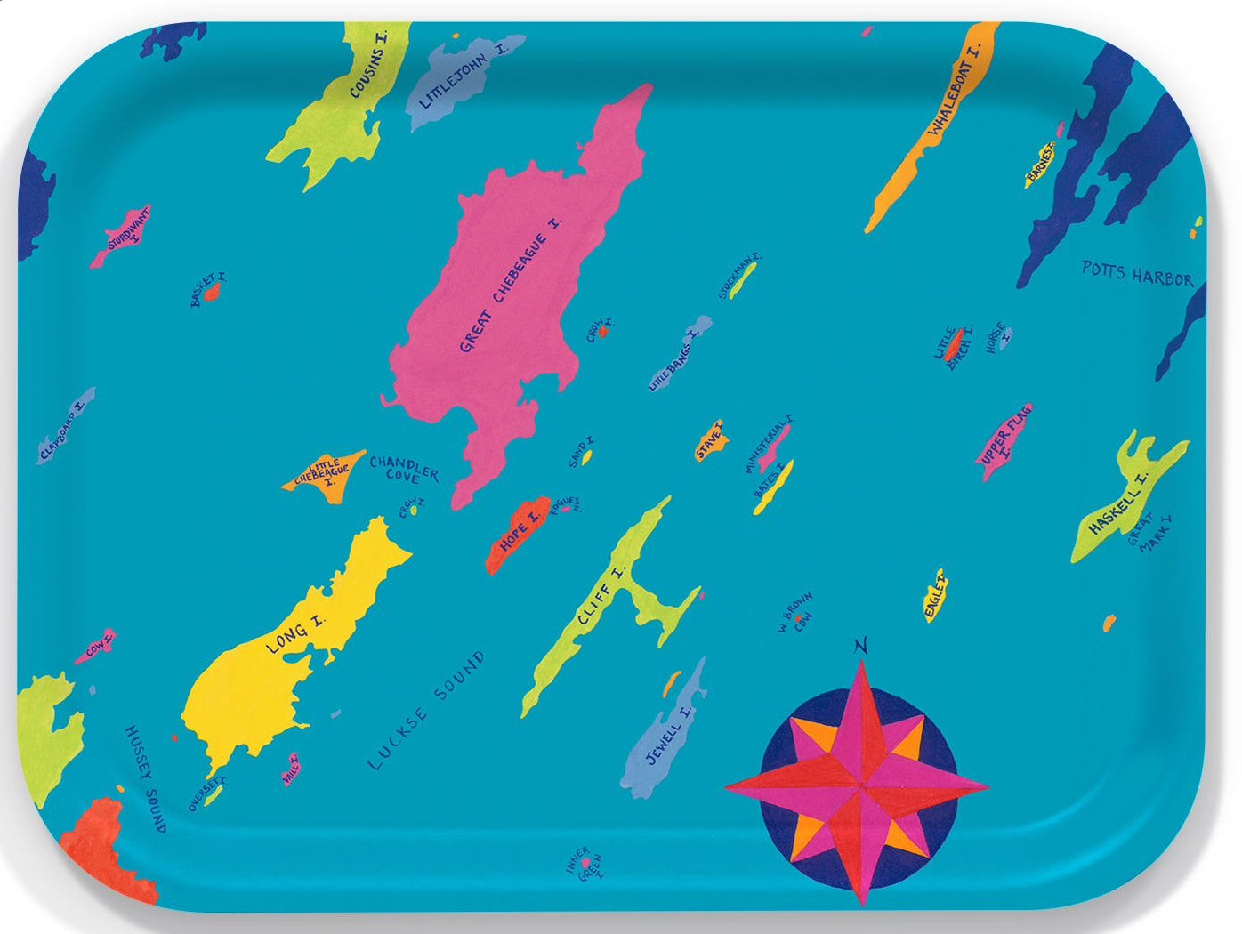 Medium Tray Casco Bay Chart FestiveFish