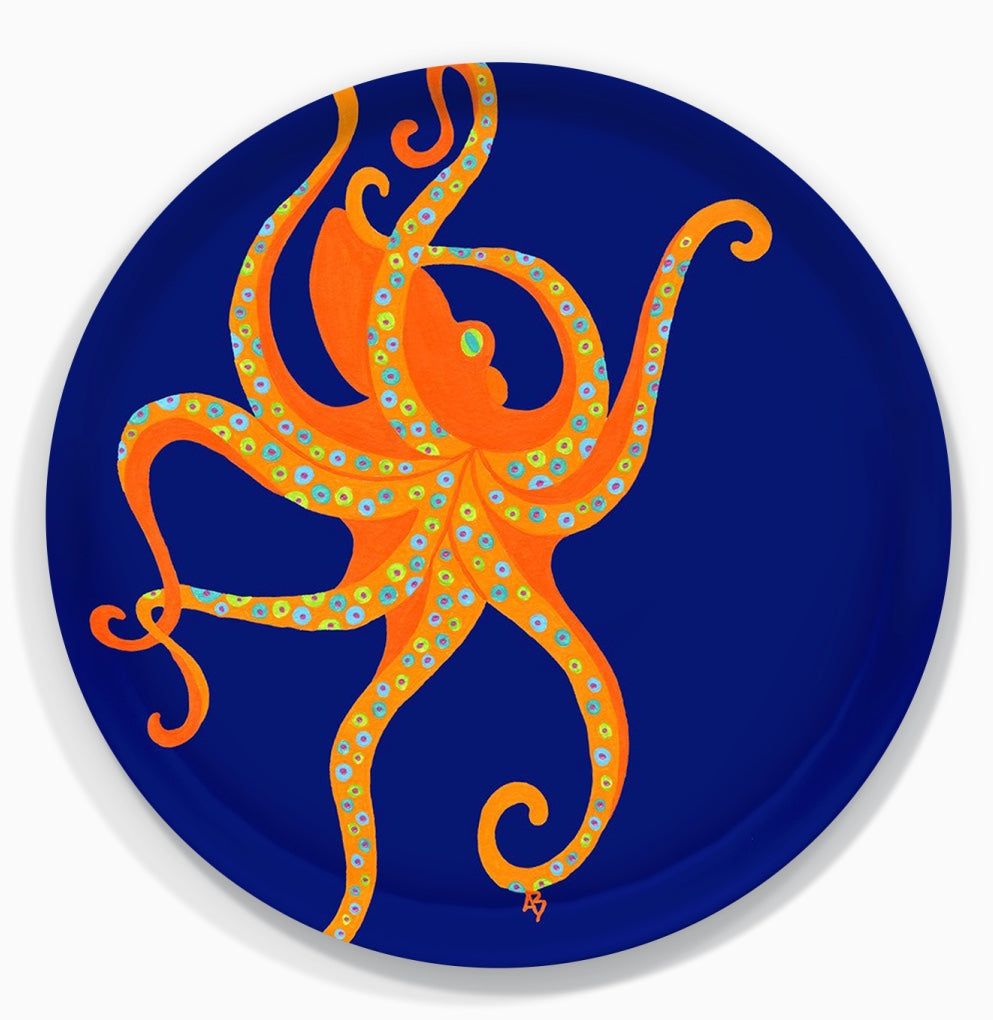 Round Tray: Dancing Octopus NEW SIZE COMING SOON!