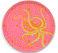 Medium Round Tray: Dancing Octopus on Pink Coral