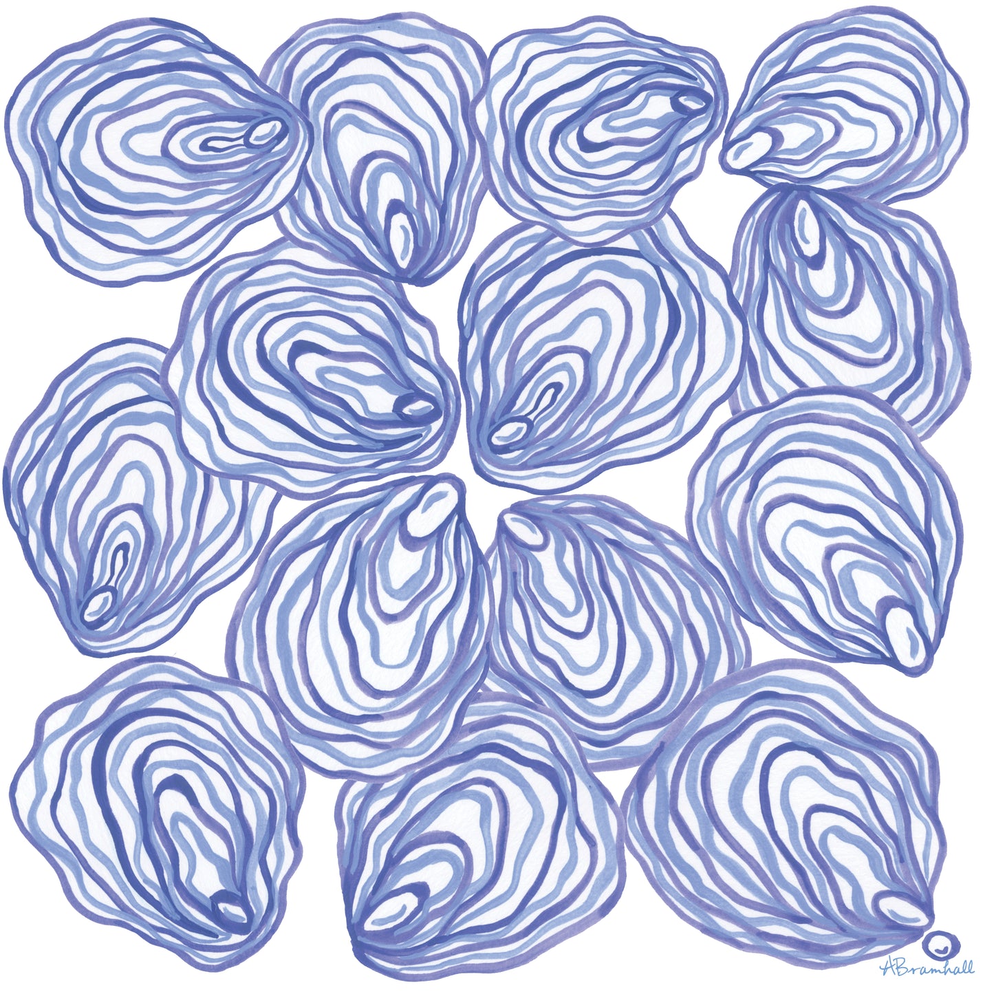 Blue Blue Oysters Flour Sack Towel
