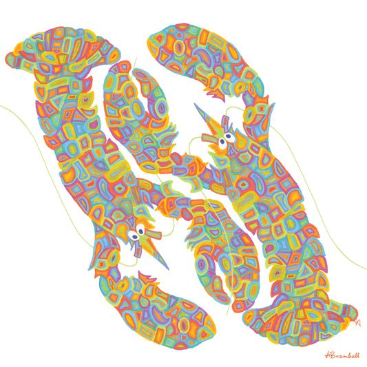 Mosaic Lobsters Flour Sack Towel