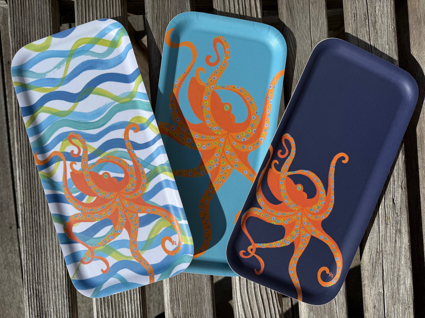 Small Tray: Sea Stripe Octopus