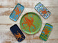 Round Tray: Dancing Octopus on lime coral