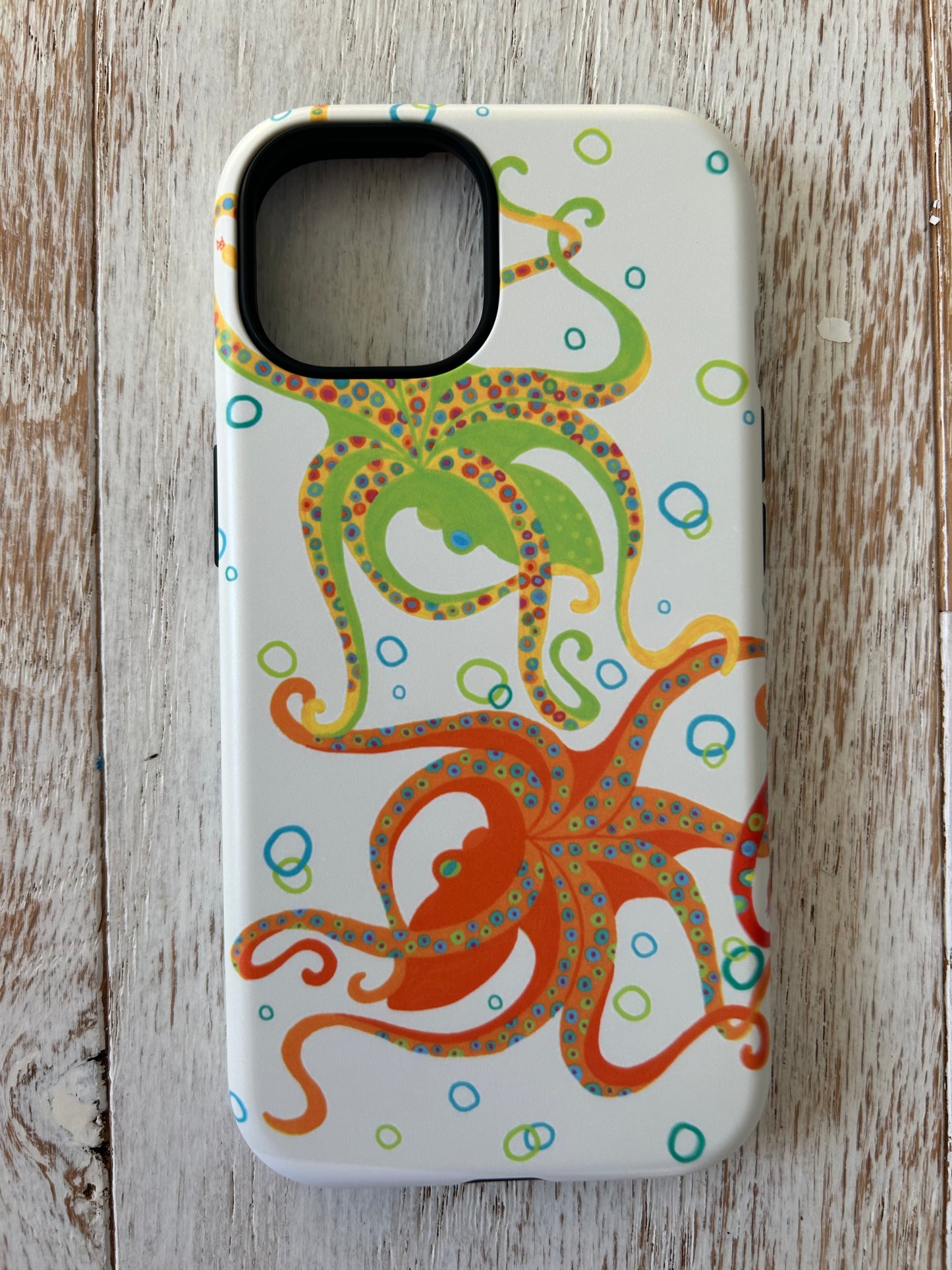 Octopus Duo in Bubbles iPhone Tough Case