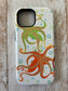 Octopus Duo in Bubbles iPhone Tough Case