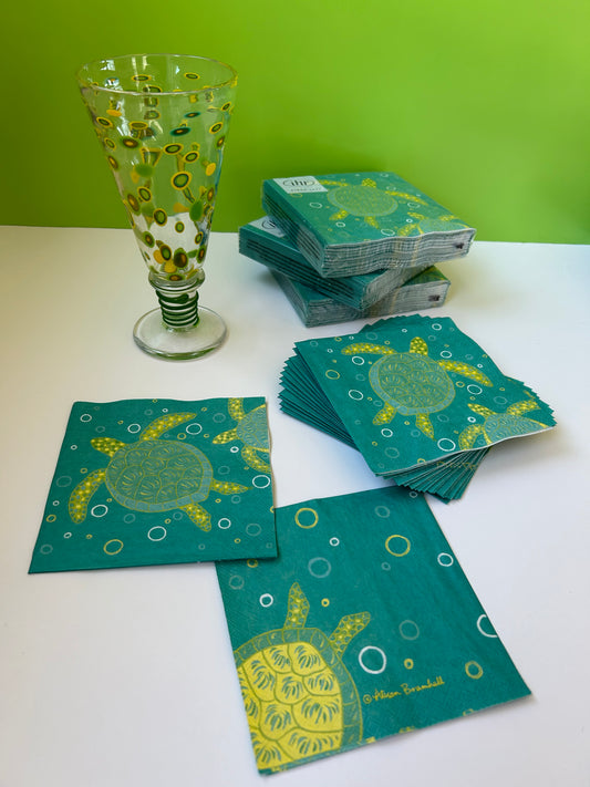 Turtles in Bubbles Coctail Napkin