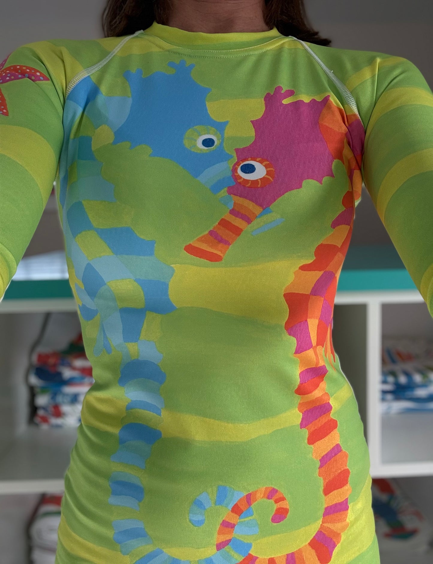 New! SeaHorse Rash Guard Top
